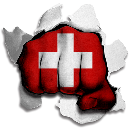 Fist Switzerland Flag Logo iron on paper